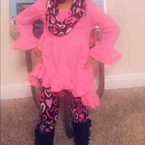 PINK BLACK PURPLE HEART OUTFIT